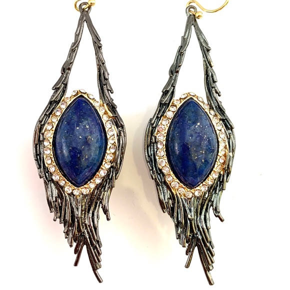 ALEXIS BITTAR MALDIVIAN Nest Lapis feather Earring - Picture 2 of 13